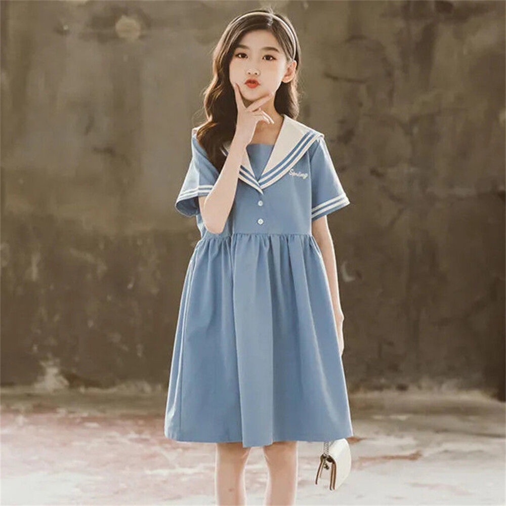 Đầm Công Chúa Eo Cao Bằng Cotton Thanh Lịch Sang Trọng Cho Bé Gái 3-15 Tuổi