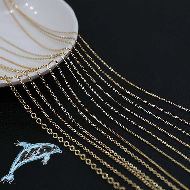 Dây Chuyền Mạ Vàng 14k Hình Chữ o Làm Tay diy Nhiều Màu Sắc