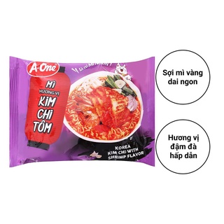 Thùng 30 gói Mì A-One kim chi tôm
