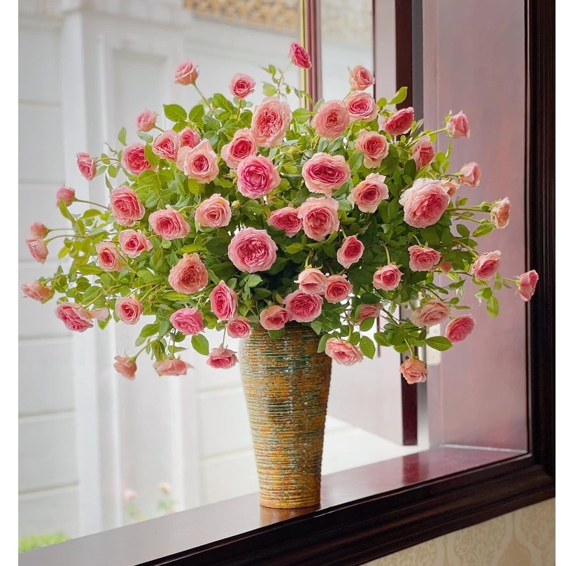 Bình Hoa Lọ Hoa Bát Tràng Cắm Đào Lựu Tuyết Mai men Hỏa Biến Dáng Đùi Dế 35cm