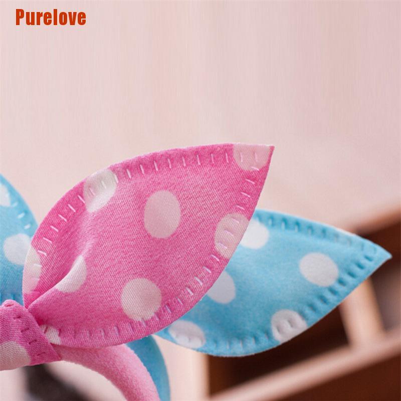 Bộ 10 Dây Cột Tóc Tai Thỏ Co Giãn Dễ Thương