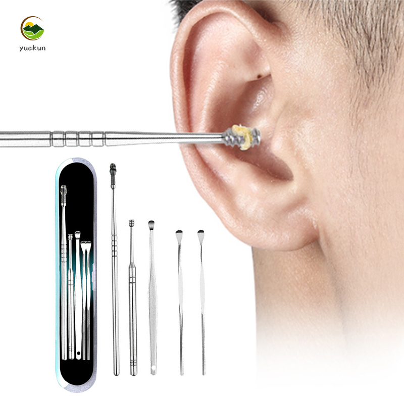 [Hàng mới về] Bộ 5 dụng cụ vệ sinh tai bằng inox tiện dụng