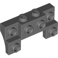Gạch Lẻ Hàng Mới Gạch, sửa đổi 2 x 4 - 1 x 4 với 2 chốt lõm và Vòm bên mỏng