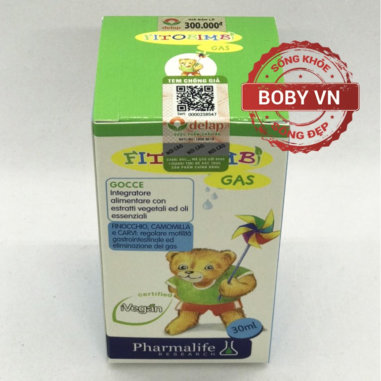 Fitobimbi Gas giảm đầy hơi nôn trớ chướng bụng tăng cường hệ tiêu hóa cho bé - Lọ 30ml - Boby