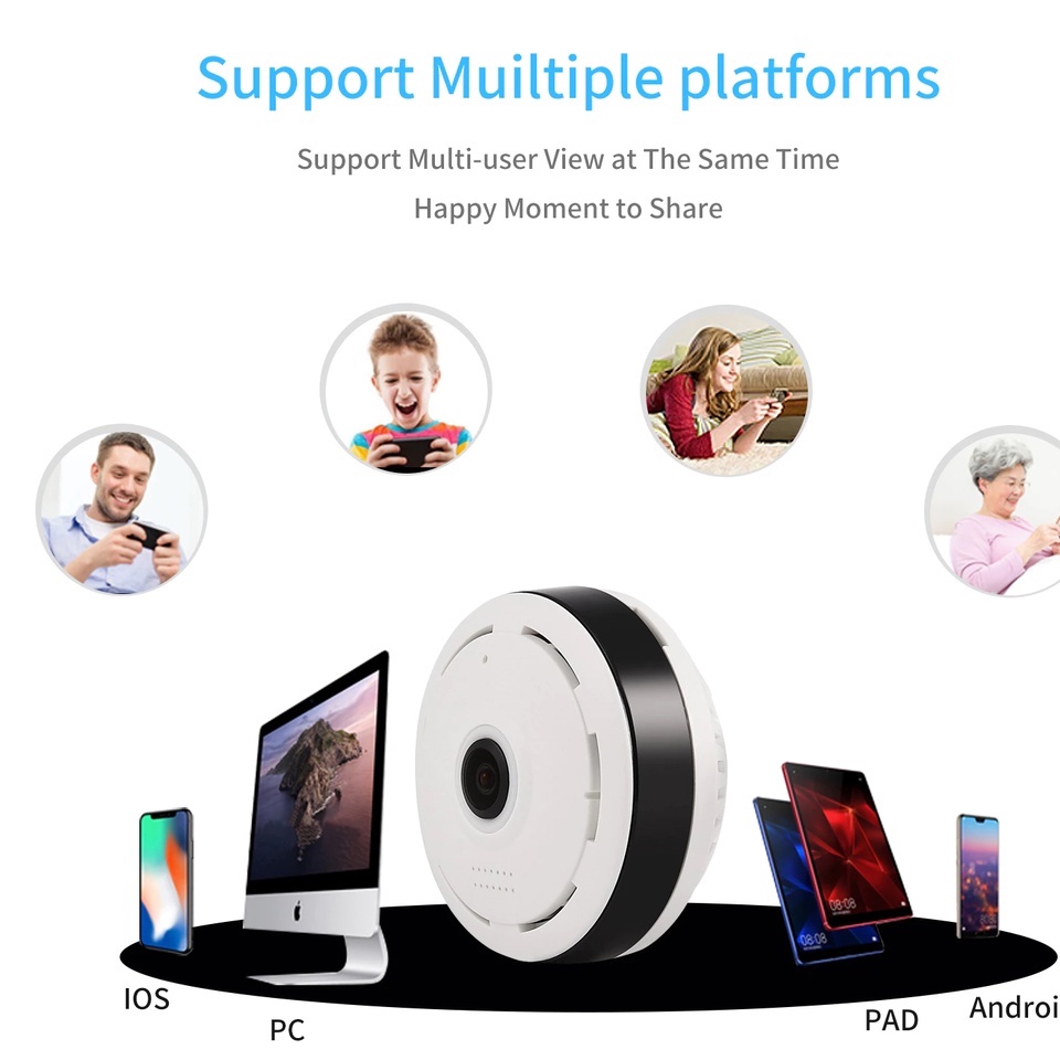 Camera IP Wifi ốp trần không dây V380 Pro Full HD Góc Quay toàn cảnh Siêu Rộng 360° hình ảnh toàn cầu chân thực siêu nét | BigBuy360 - bigbuy360.vn