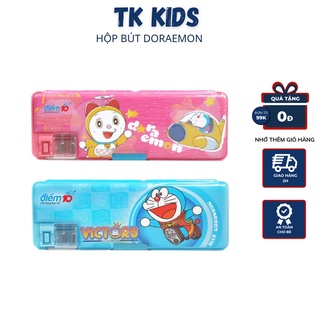 Hộp bút đa năng điểm 10 PCA-011 cho bé trai, bé gái 2 ngăn 2 màu xanh, hồng