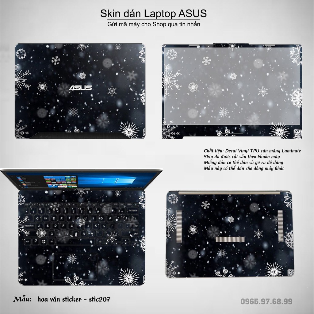 Skin dán Laptop Asus in hình Hoa văn sticker _nhiều mẫu 33 (inbox mã máy cho Shop)