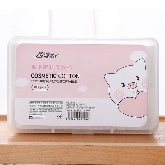 Bông tẩy trang Lameila chính hãng 1000miếng Authentic - Lameila Cotton Pad 1000pcs Clear - Cotton 100%