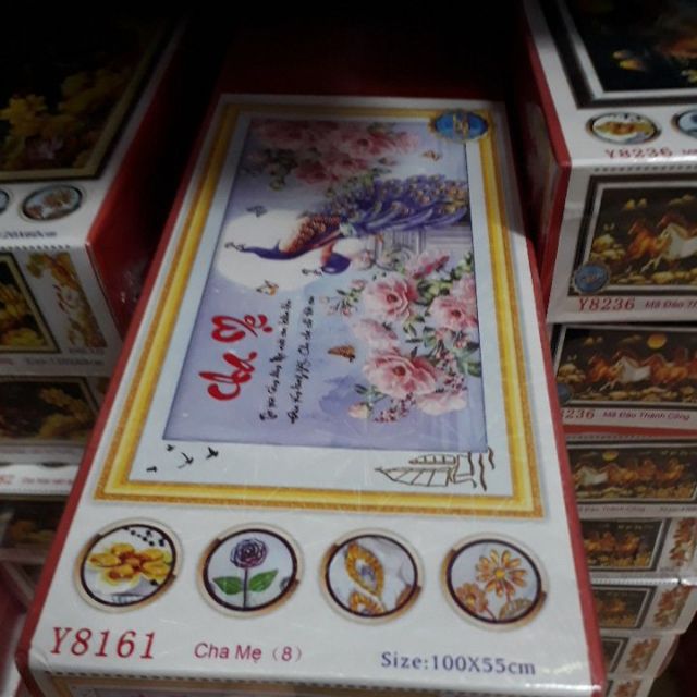 Tranh đính đá cha mẹ Y8161  100×50cm ( kho sỉ)