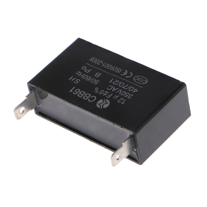Tụ Điện Phát Điện Quạt 12uF CBB61 12uF 50 60Hz 350VAC Màu Đen