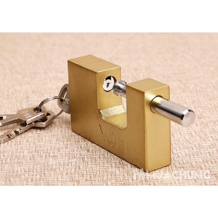 Ổ Khóa Cầu Ngang Lớn Chịu Lực Chống Cưa Cắt 80x55x20mm + 4 Chìa Trọng Lượng 495 Gram