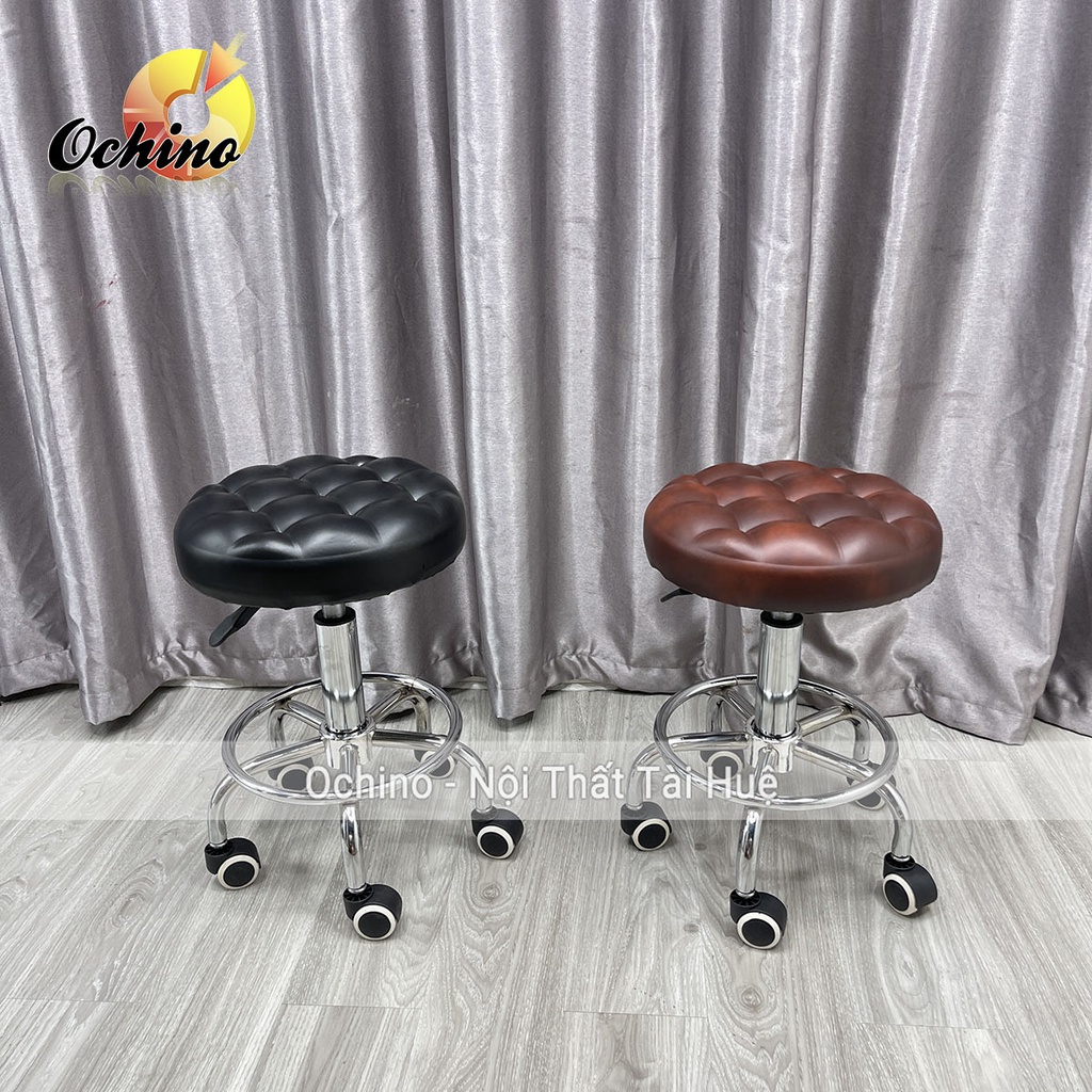 Ghế Xoay Nâng Hạ Chuyên Dụng Cho Spa, Phun Săm, Nối Mi, Cắt Tốc Và Gội Đầu Mẫu Tròn Trơn Sang Chảnh