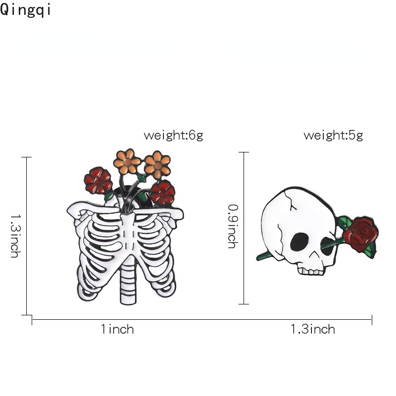 Ghim cài áo MISS ZOE hình đầu lâu/ xương trắng sáng tạo