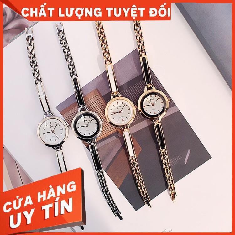 Đồng hồ nữ Jw002 dây thép mặt tròn đa giác 3D