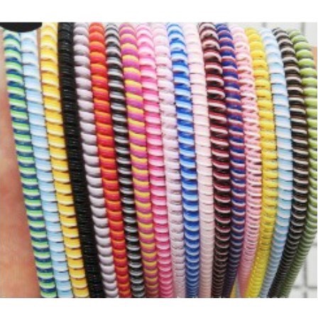 Dây Cuốn Tai Nghe Điện Thoại, Dây Cáp Sạc Chống Đứt Màu Mix