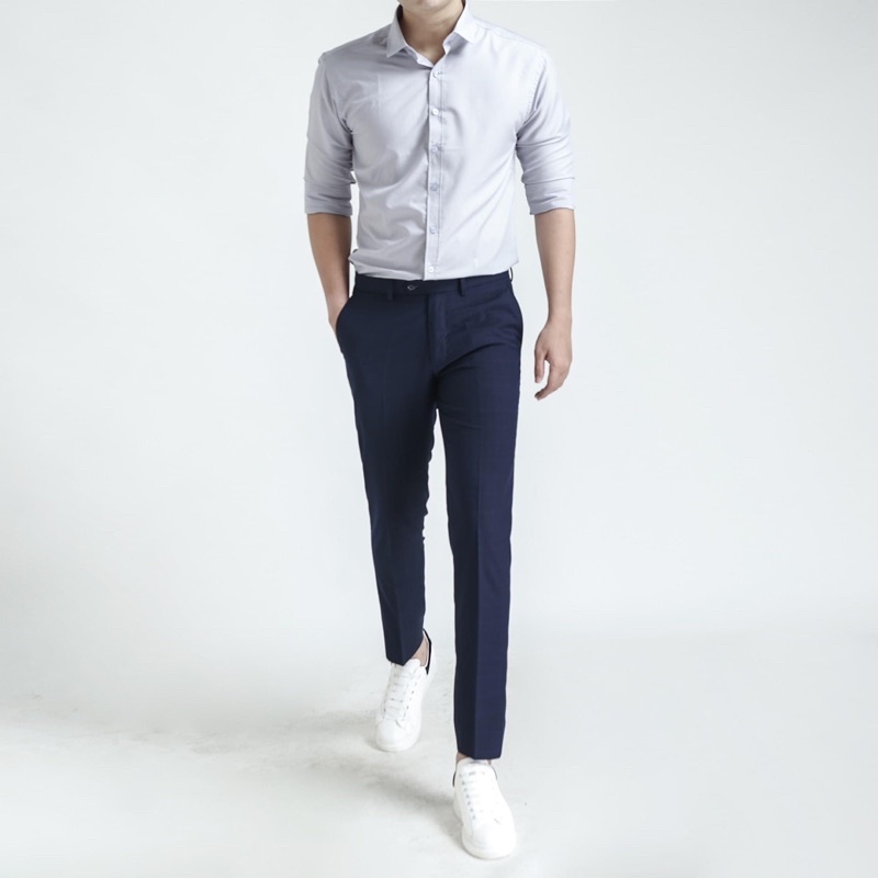 Áo sơ mi nam Bovis Homme tay dài SD009, màu xám nhạt, Form slim, chất liệu modal, mặt vải mềm mượt, thoáng mát