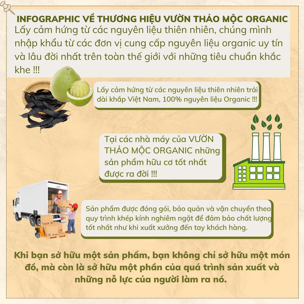 Dầu Gội Bưởi VƯỜN THẢO MỘC ORGANIC Giảm Gãy Rụng Kích Thích Mọc Tóc Chiết Xuất Thiên Nhiên Chai 500ml