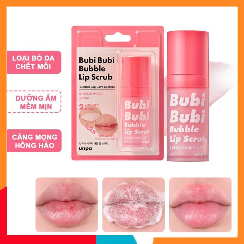 Tẩy da chết môi, siêu mềm môi Unpa Bubi Bubi Lip