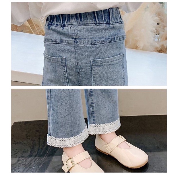 Quần Jeans Phong Cách Hàn Nhật Mới 2022 Cho Bé Gái