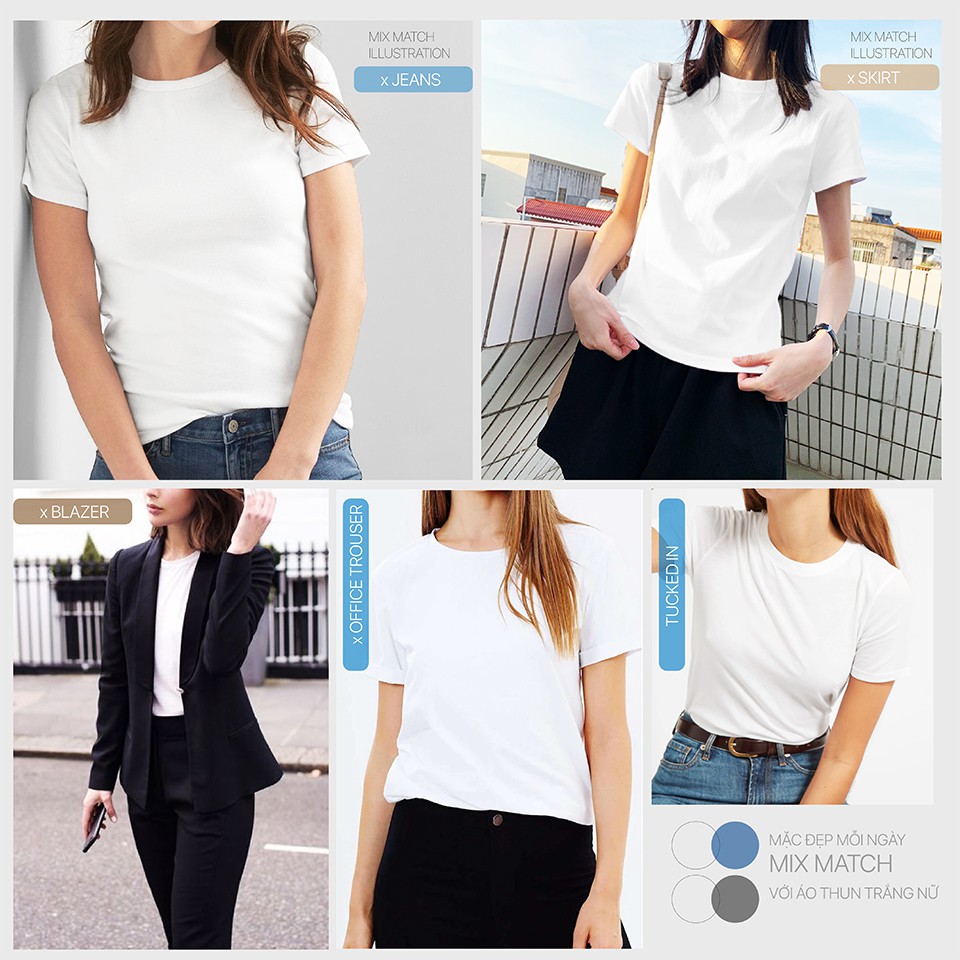 Áo Thun Nữ Basic Màu Trắng, Đen, Be, Thấm Hút Thoáng Mát, Co Giãn 4 Chiều, Áo Phông Form (Phom) Ôm Nhẹ METROFIT | BigBuy360 - bigbuy360.vn