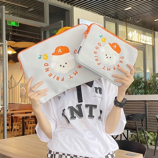 Túi Đựng Laptop Thêu Họa Tiết Hoạt Hình Phong Cách Hàn Quốc