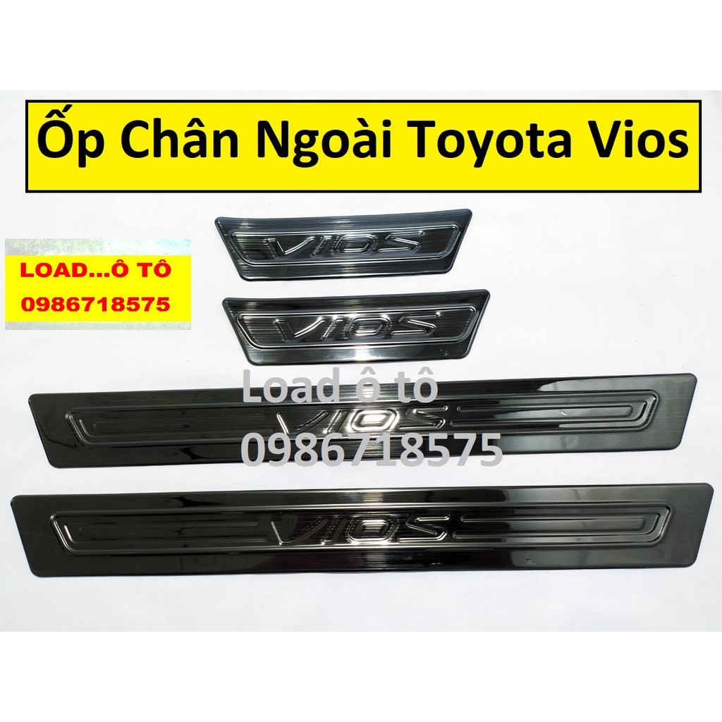 Ốp Bậc Cửa, Nẹp Bước Chân Ngoài Toyota Vios 2022-2019 Vân Titan cao Cấp