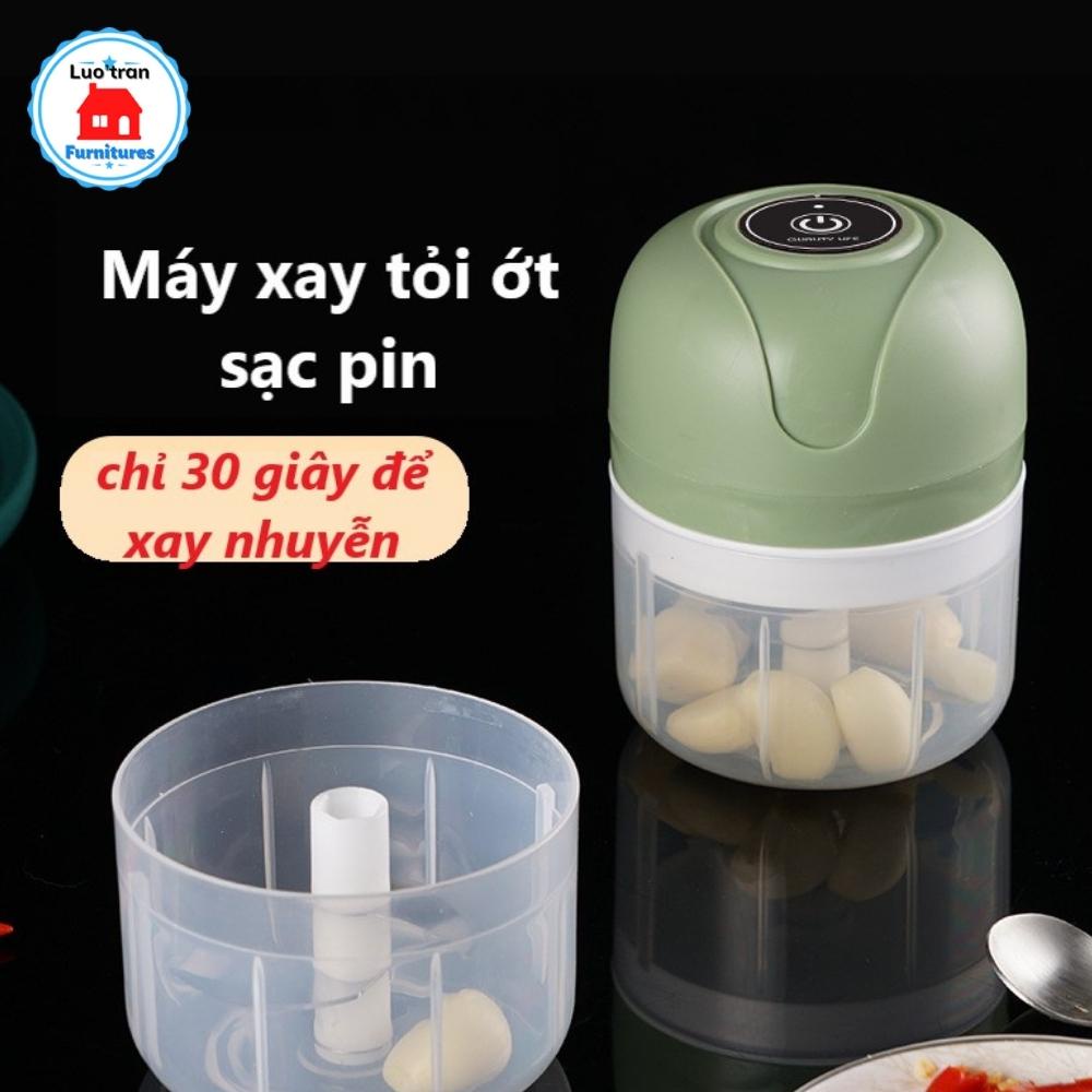 Máy Xay Hành Tỏi Ớt  Mini Đa Năng Cầm Sạc Pin Nhỏ Gọn Tiện Dụng