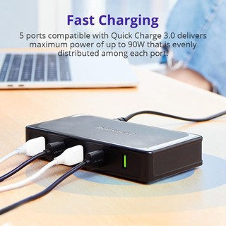 Sạc 5 cổng Quick Charge 3.0 Tronsmart Titan Plus 90W