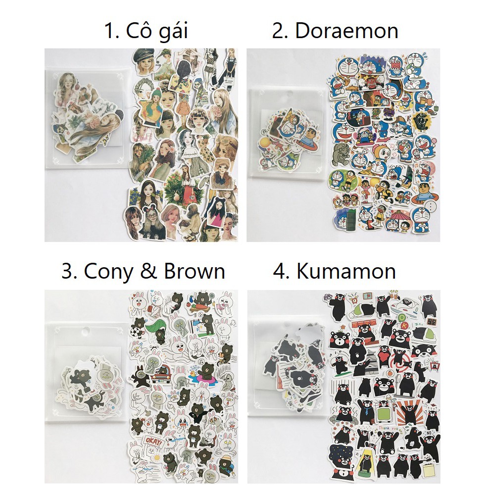 Gói 20-40 sticker giấy SG4011 Gachini