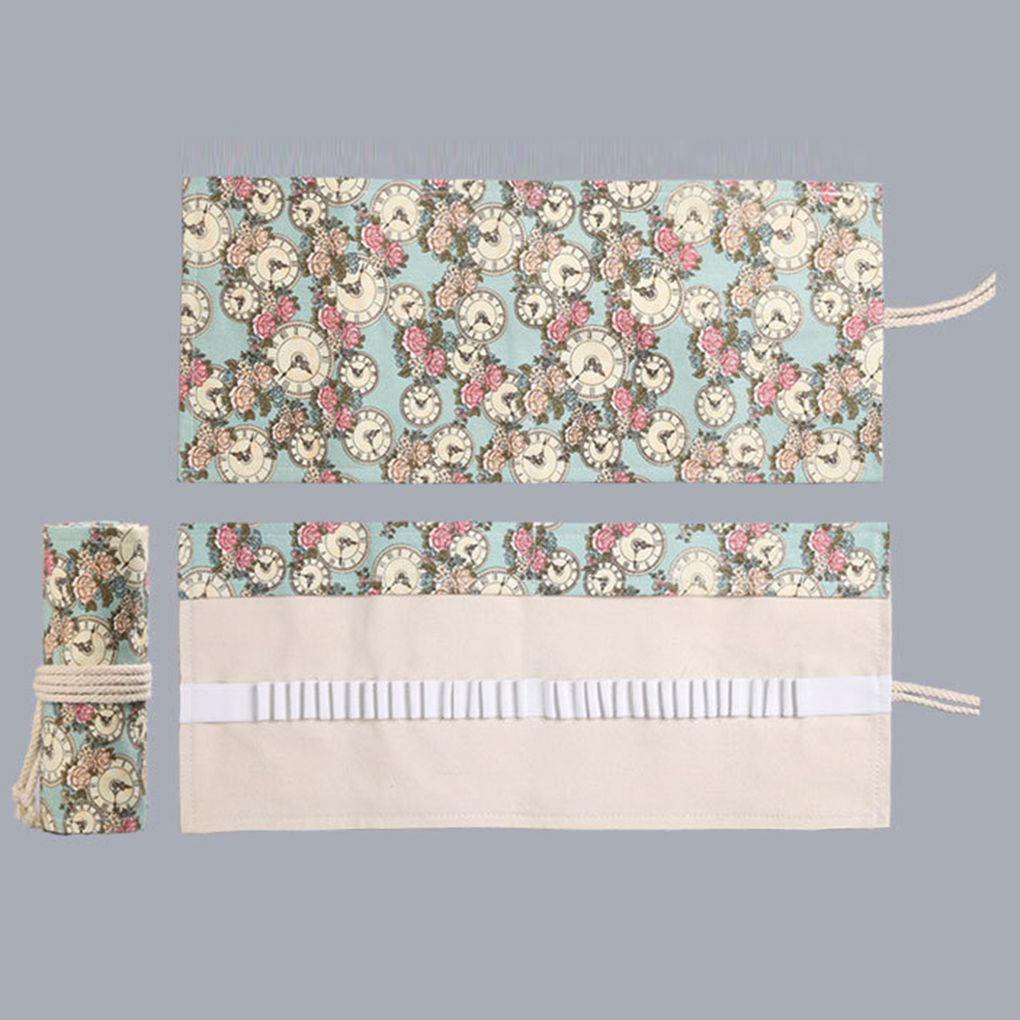 Túi Đựng Bút Dạng Cuộn 12-24 In Họa Tiết Hoa Hồng Tiện Dụng