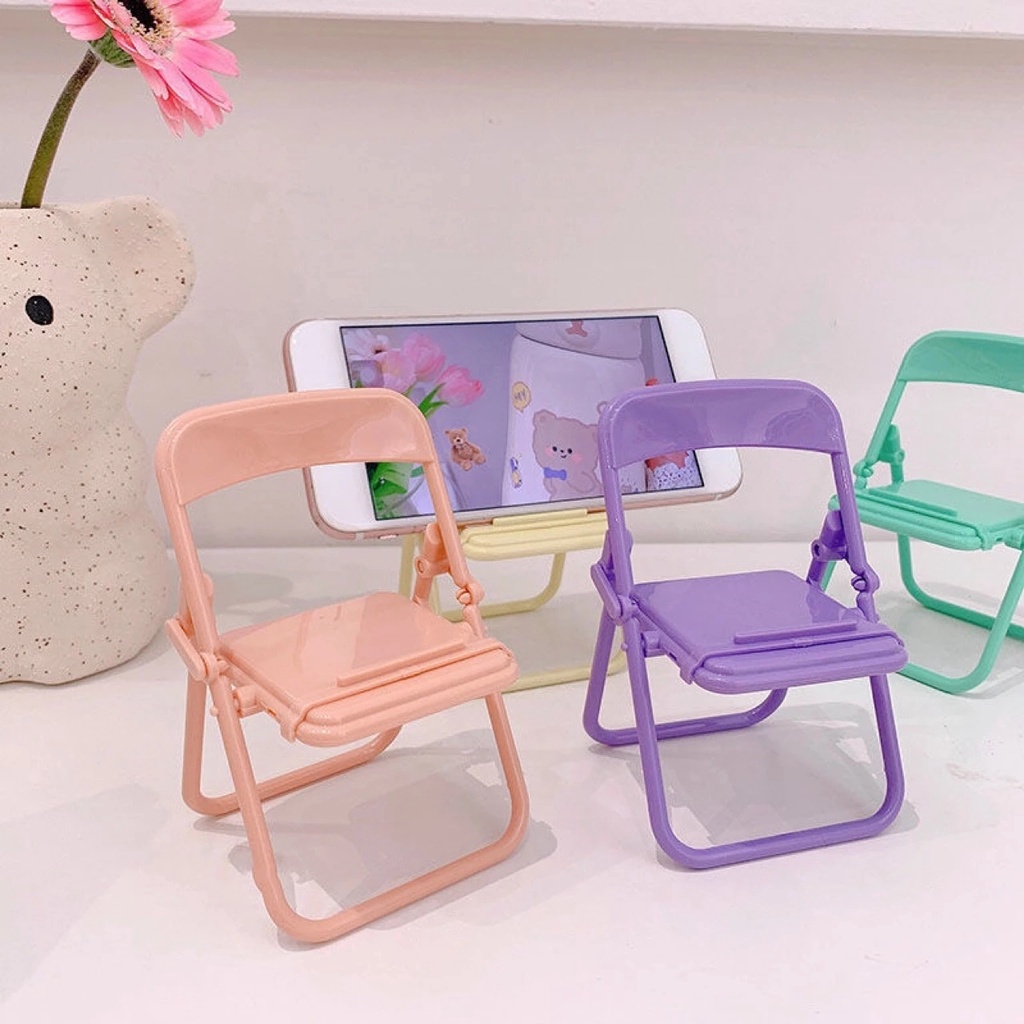1 Giá Đỡ Điện Thoại/Máy Tính Bảng Mini Màu Kẹo Có Thể Gấp Gọn Thông Dụng