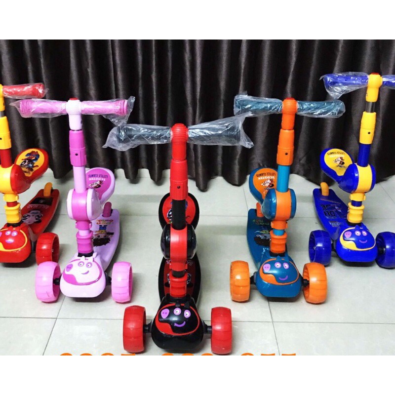 SIÊU XE SCOTER ĐẠP NHÚN LÀ ĐI-xe trượt có đèn nhạc có ghế ngồi