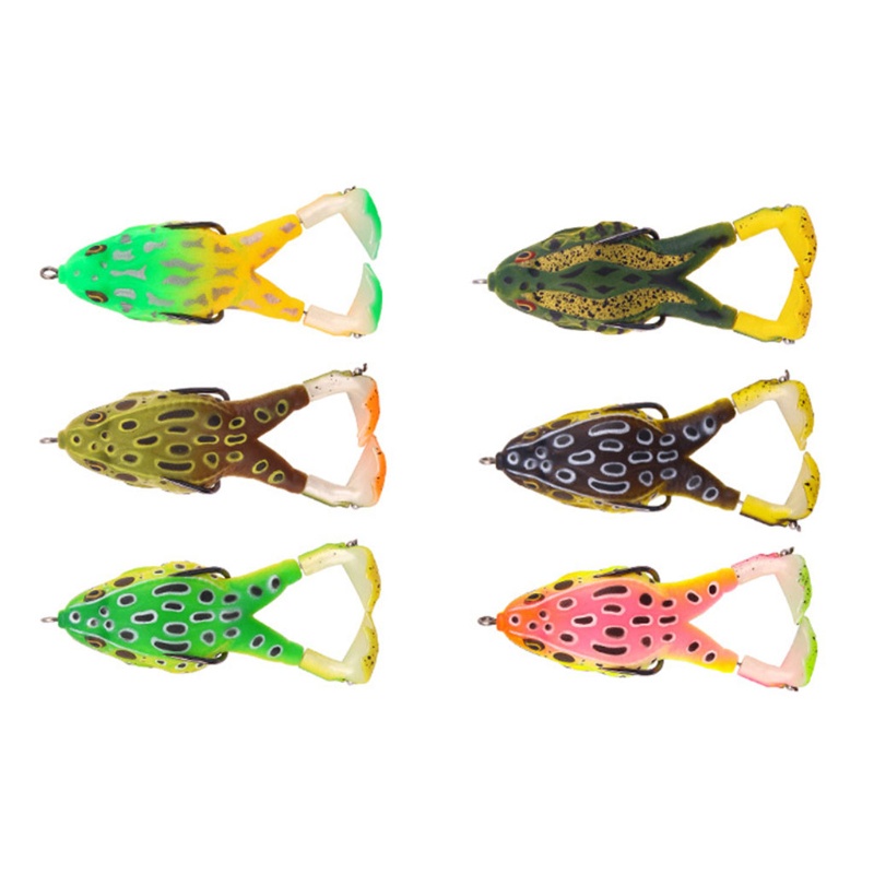 QQ Mồi Câu Cá Giả Hình Ếch Bằng Silicone Mềm Nhiều Màu Sắc