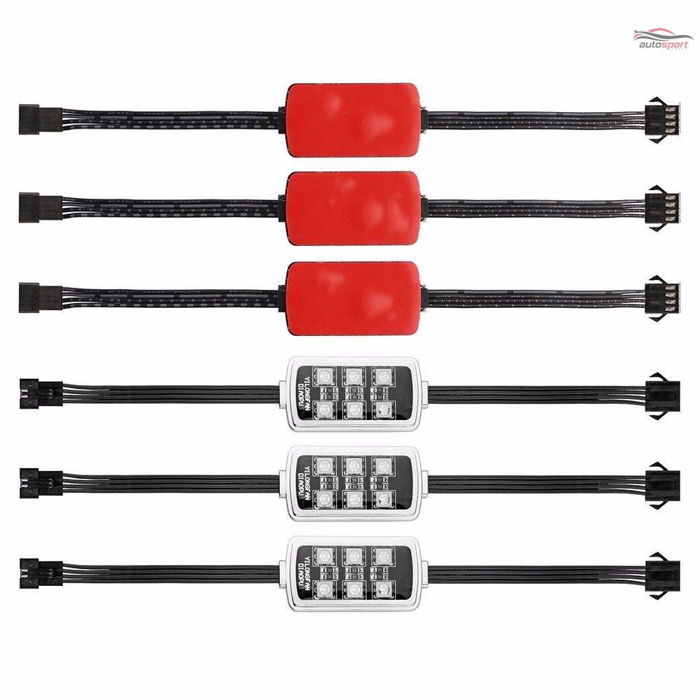 Motorcycle LED Lights 6PCS 36 LED RGB Light Kit Wireless Remote Control Motorcycle Multicolor Accent Lighting Kit