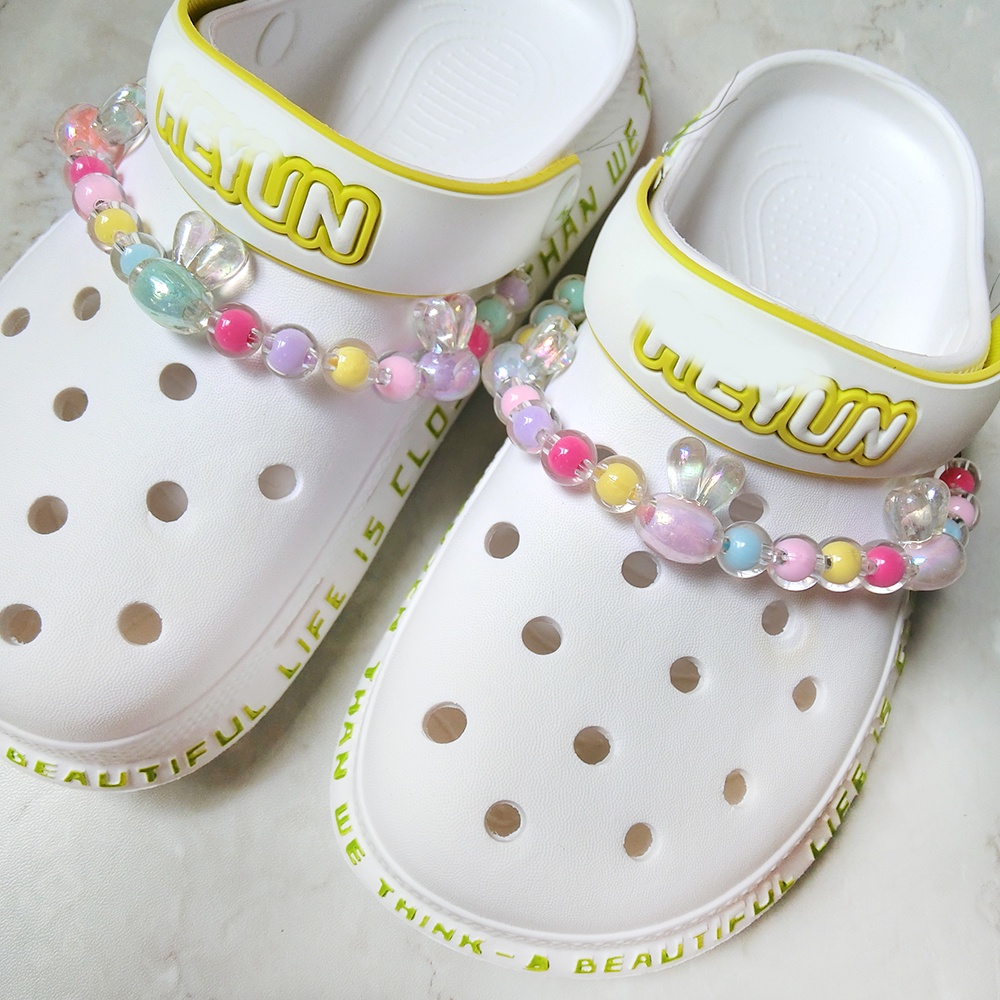 1 mục Chuỗi Hạt Crocs Hình Giày Crocs / Thỏ / Ngôi Sao Màu Kẹo Ngọt DIY