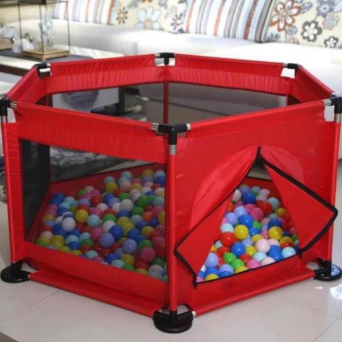 Lều bóng - Cũi quây bóng khung inox an toàn vui chơi cho bé kèm 10 bóng - GDTRONGL3