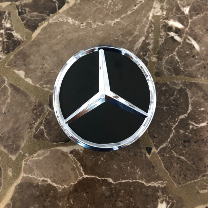 Biểu tượng logo Mercedes Benz chụp mâm, vành, bánh xe ô tô đường kính 75MM/ Mã sản phẩm BENZ75