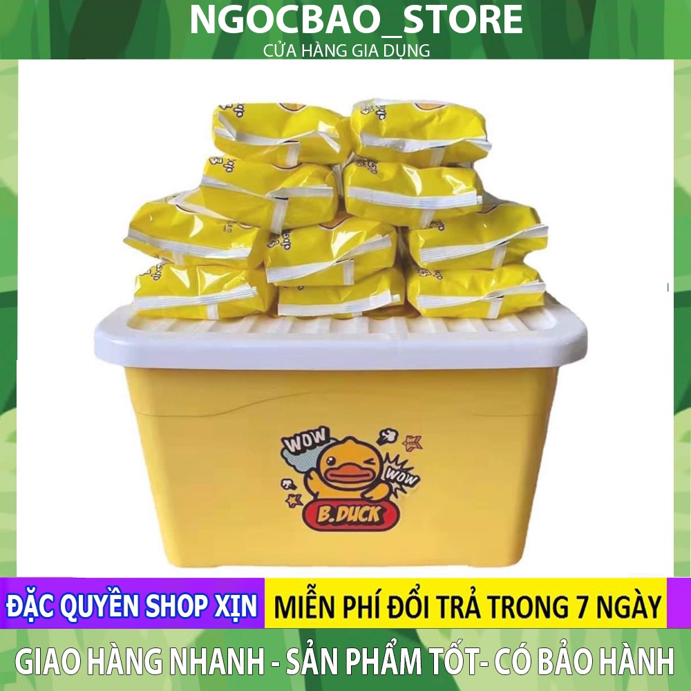 Khăn giấy ướt vịt vàng 10 gói kèm thùng làm sạch bụi bẩn tạo cảm giác mát lạnh trên da an toàn tuyệt đối