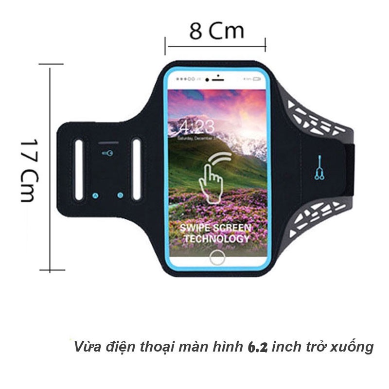 Bao Đeo Tay Điện Thoại Chạy Bộ Thể Dục Siêu Mỏng Nhẹ Vừa Điện Thoại Màn Hình 6.2 Inch