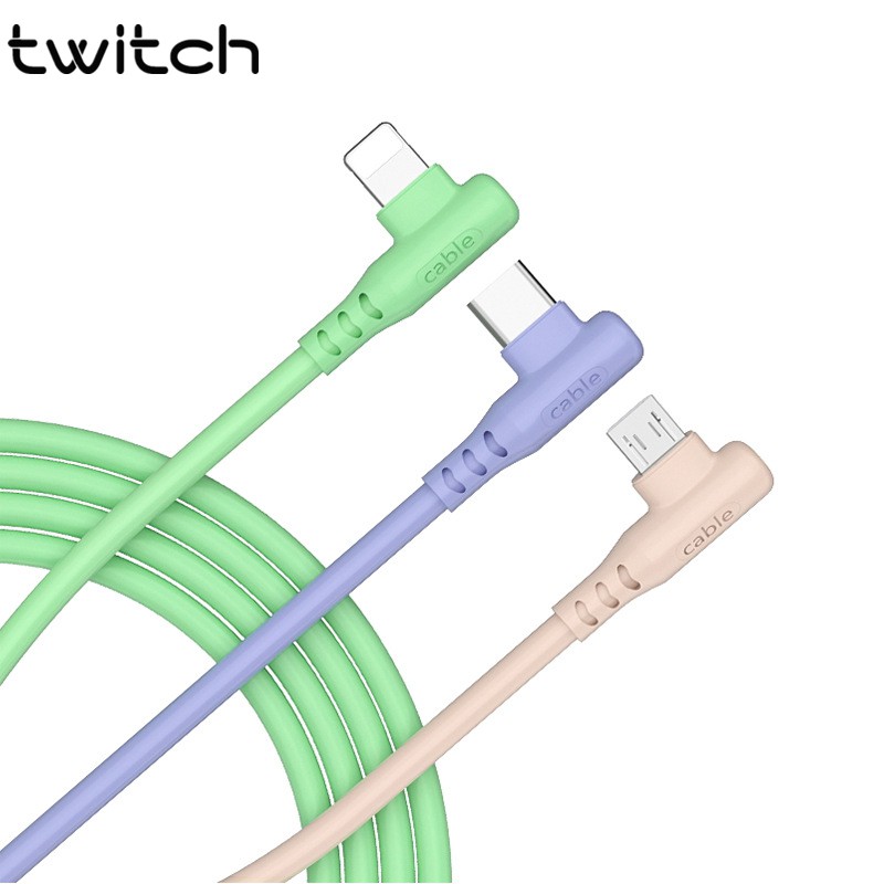 Cáp sạc nhanh Twitch tối đa 5A thiết kế đầu 90 độ cổng Micro USB/Type C tùy chọn cho Samsung Huawei Xiaomi