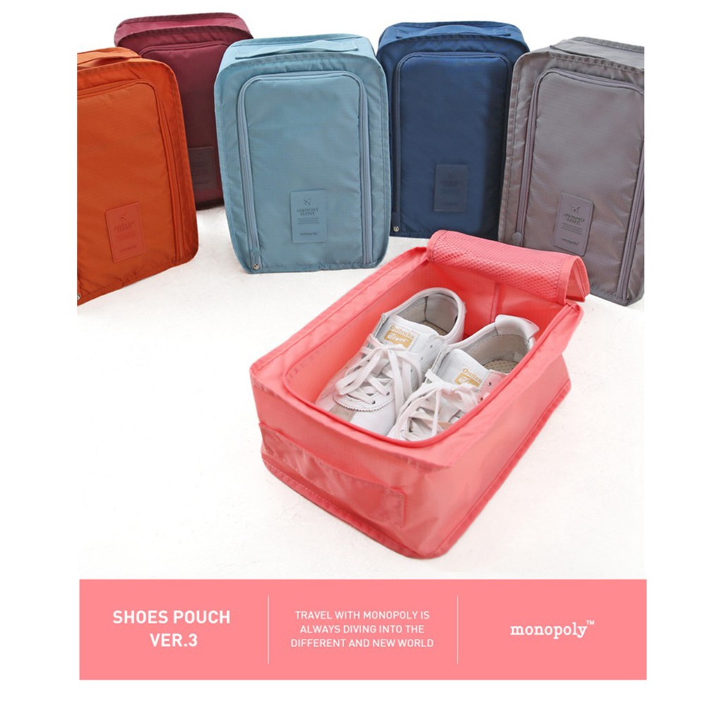 Túi Đựng Giày Du Lịch Hàn Quốc, chống thấm ngăn mùi, xếp gọn đa năng trong vali túi Bag in Bag DL05-TGiay