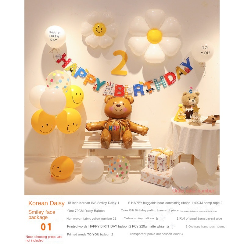 Bộ Phụ Kiện Trang Trí Tiệc Sinh Nhật Kiểu Dáng Dễ Thương Xinh Xắn Cho Bé