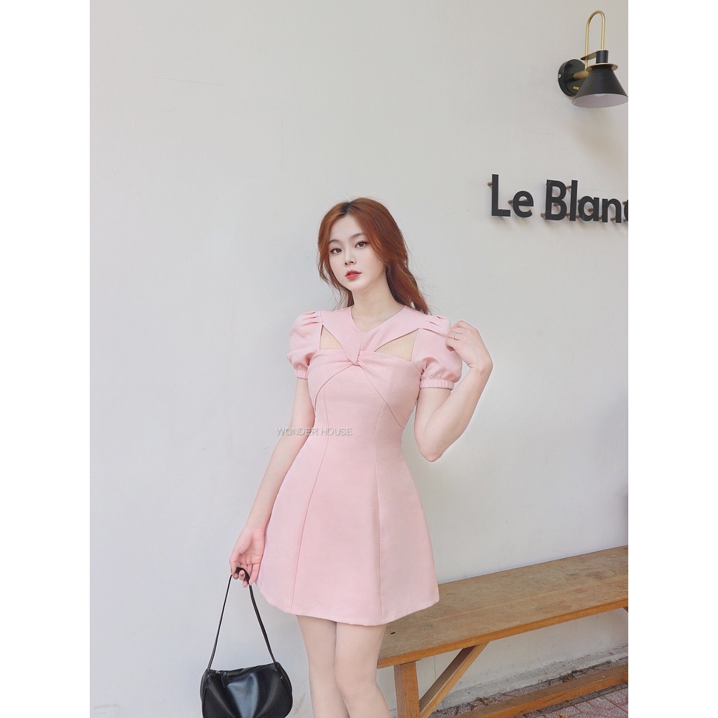 Đầm thiết kế WONDERHOUSE cổ yếm có tay dáng A dự tiêc, dạo phố nữ tính, sang chảnh - Dori Dress