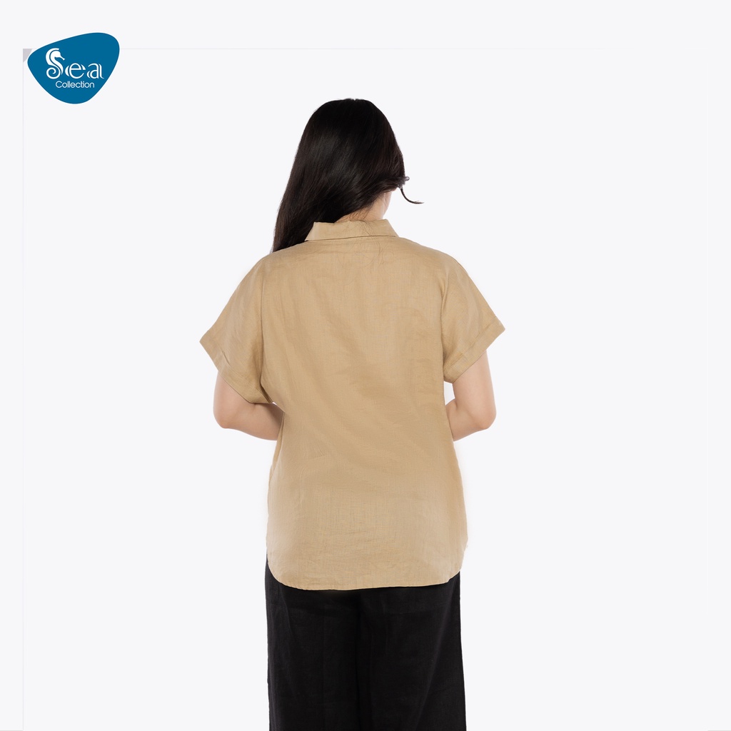 Áo Sơ Mi Linen Nữ Sea Collection Tay Ngắn 10015