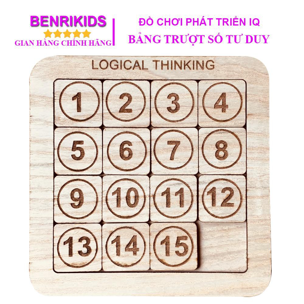 Đồ Chơi Xếp Hình Trượt Số Tư Duy- Xếp Hình Logic Bằng Gỗ Benrikids An Toàn Cho Bé