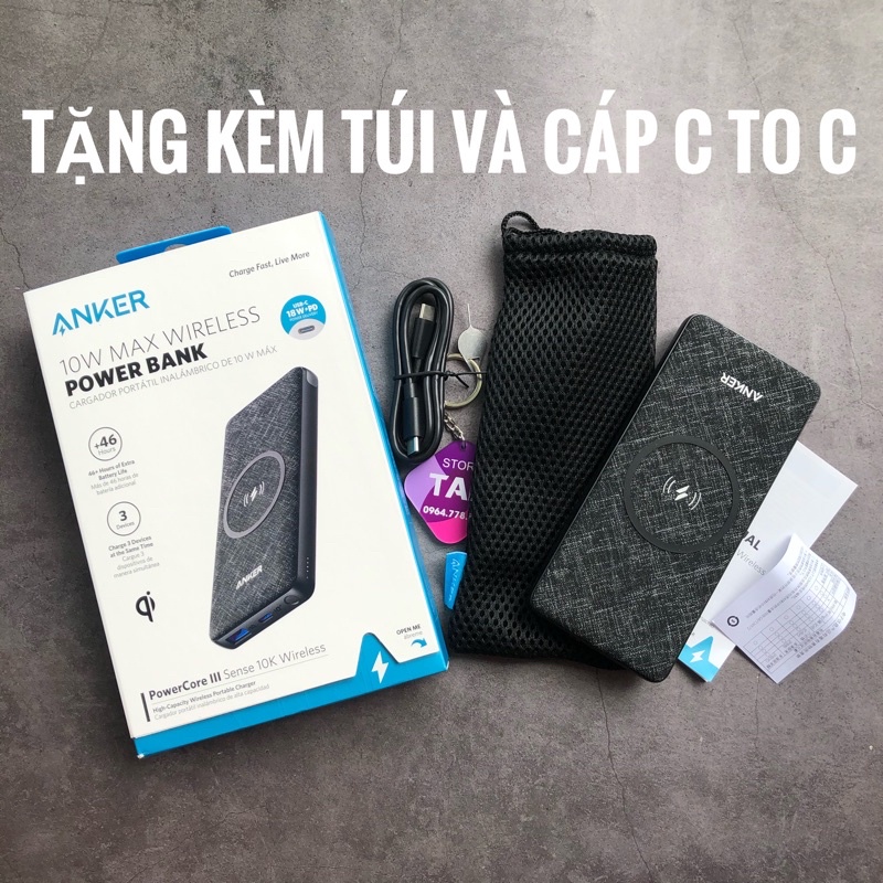 Sạc Dự Phòng Không Dây ANKER PowerCore III 10000mAh - A1617 (Bảo Hành 18T)