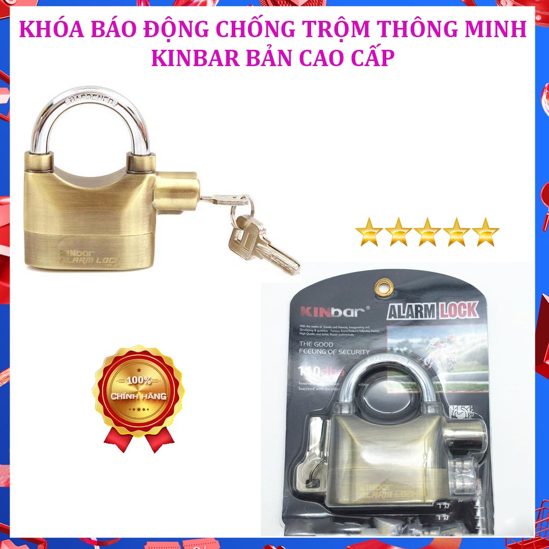 Khóa chống trộm xe, Khóa Báo Động Chống Trộm Thông Minh Kinbar Bản Cao Cấp- Báo còi tự động khi có trộm