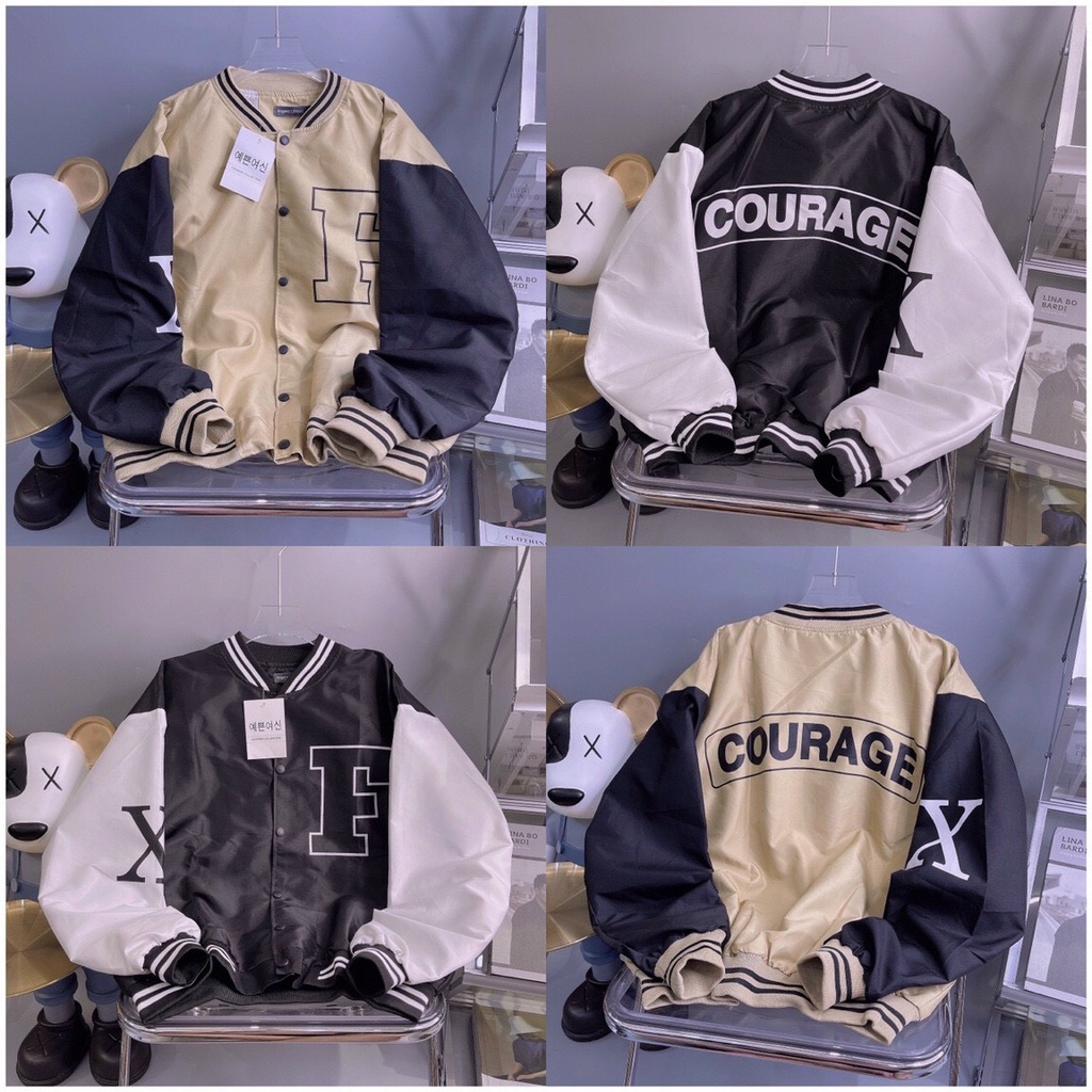 Áo Khoác Bomber Kiểu Bóng Chày Dù 2 Lớp Mero F COURAGE Form Rộng Nam Nữ Unisex - Trẻ Trung Năng Động Ulzzang NUPAKACHI