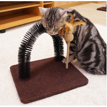 Bàn cào tích hợp đồ chơi và chổi cọ lưng cho mèo Cattyman - 84192