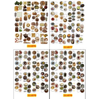 Sticker A4 [MÓN ĂN  Á ÂU TRƯNG BÀY TRÊN ĐĨA] Dạng Lì Trang Trí Bullet Journal Siêu Đẹp 211